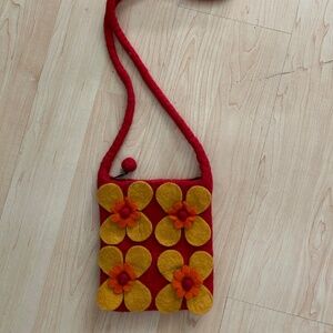 Handmade felt crossbody bag